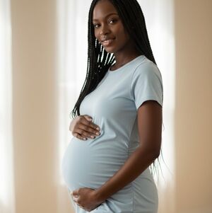 Laughido Maternity Maxi Dress Blue sz M